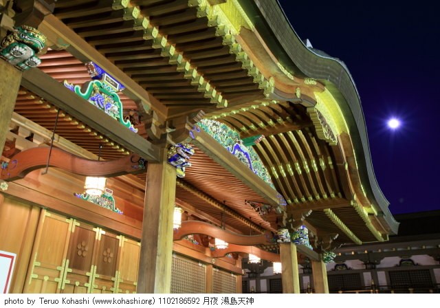 湯島天神、界隈 2011 1102186592 月夜 湯島天神 photo