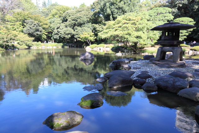 10月の旧古河庭園 1310130106 旧古河庭園 心字池 石灯篭 ハゼの木 北区西ヶ原 photo