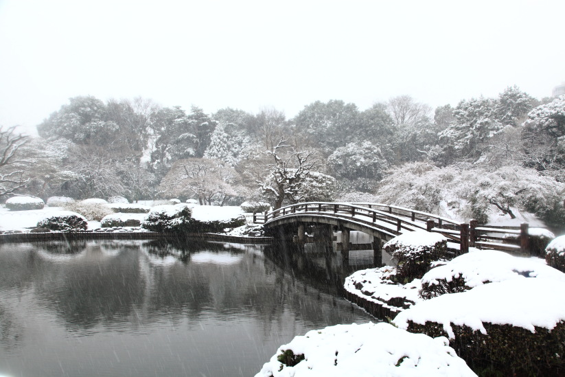 2月の新宿区の公園など 1402148220 新宿御苑 日本庭園 雪景色 新宿区内藤 thumbnail